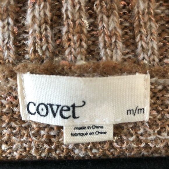 Covet Neutral Brown/White Metallic Speck Sweater - Picture 8 of 10